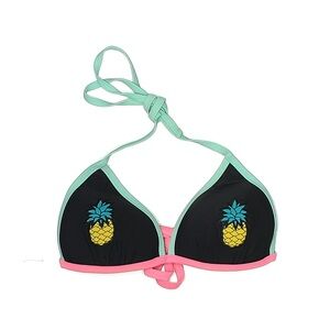 California Waves Black Bikini Top with Pink and Mint Accents